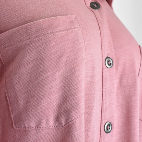 !! Light Pink Button Up Shirt Ribbed Side !! - Picture 8 of 8
